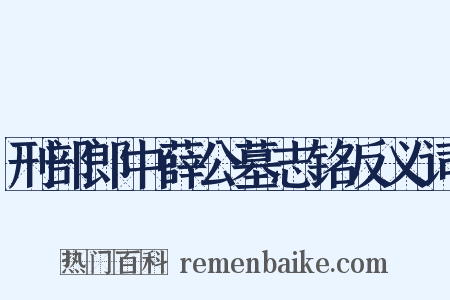 刑部郎中薛公墓志铭反义词是什么意思的图片